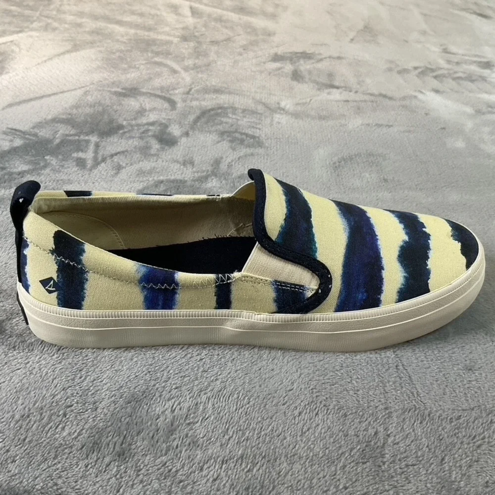 SPERRY‎ STS87169, Women Size 7.5 M Crest Twin Gore Tie Dye Stripe Navy Boating